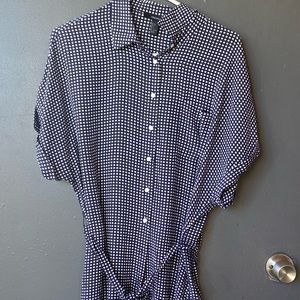 Forever 21 blue/white midi length dress size Large